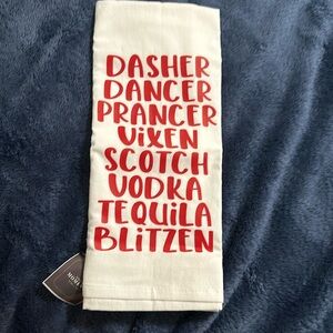 NWT Christmas reindeer tea dish towel